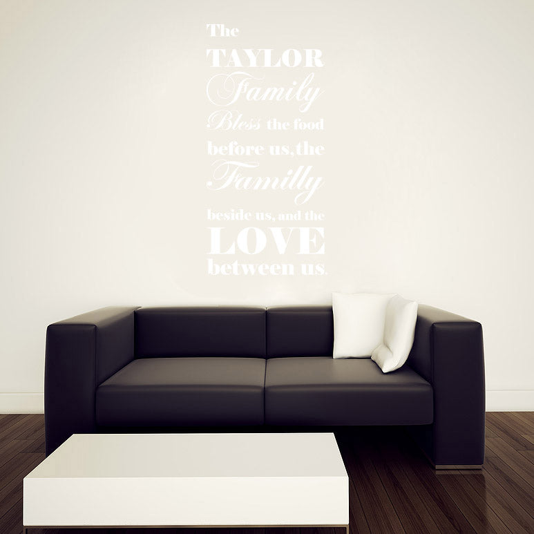 BLESS THE FOOD Personalized Inspirational Quotes Wall Sticker Kitchen Decal SQ205