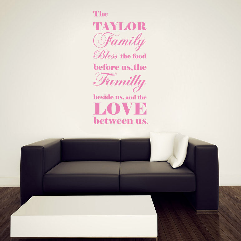 BLESS THE FOOD Personalized Inspirational Quotes Wall Sticker Kitchen Decal SQ205