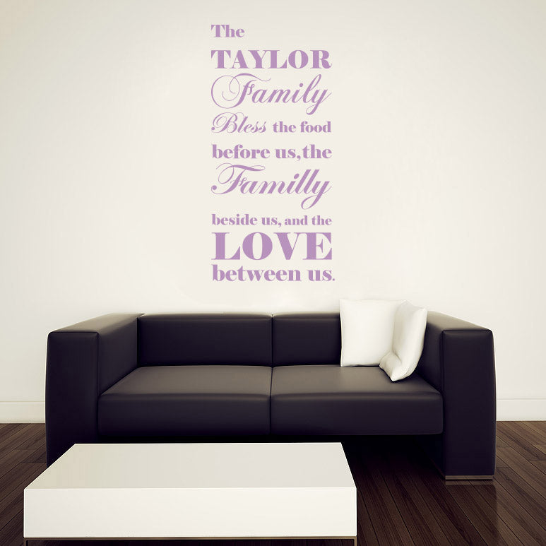 BLESS THE FOOD Personalized Inspirational Quotes Wall Sticker Kitchen Decal SQ205
