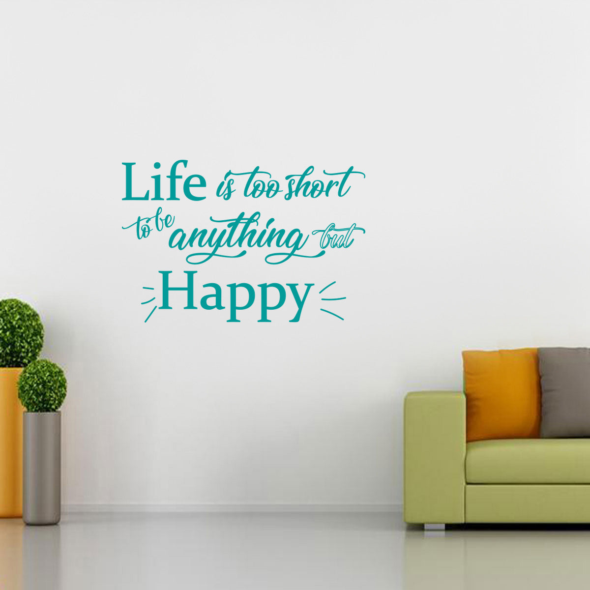 LA VIE EST TROP COURTE Citations inspirantes Sticker mural SQ214
