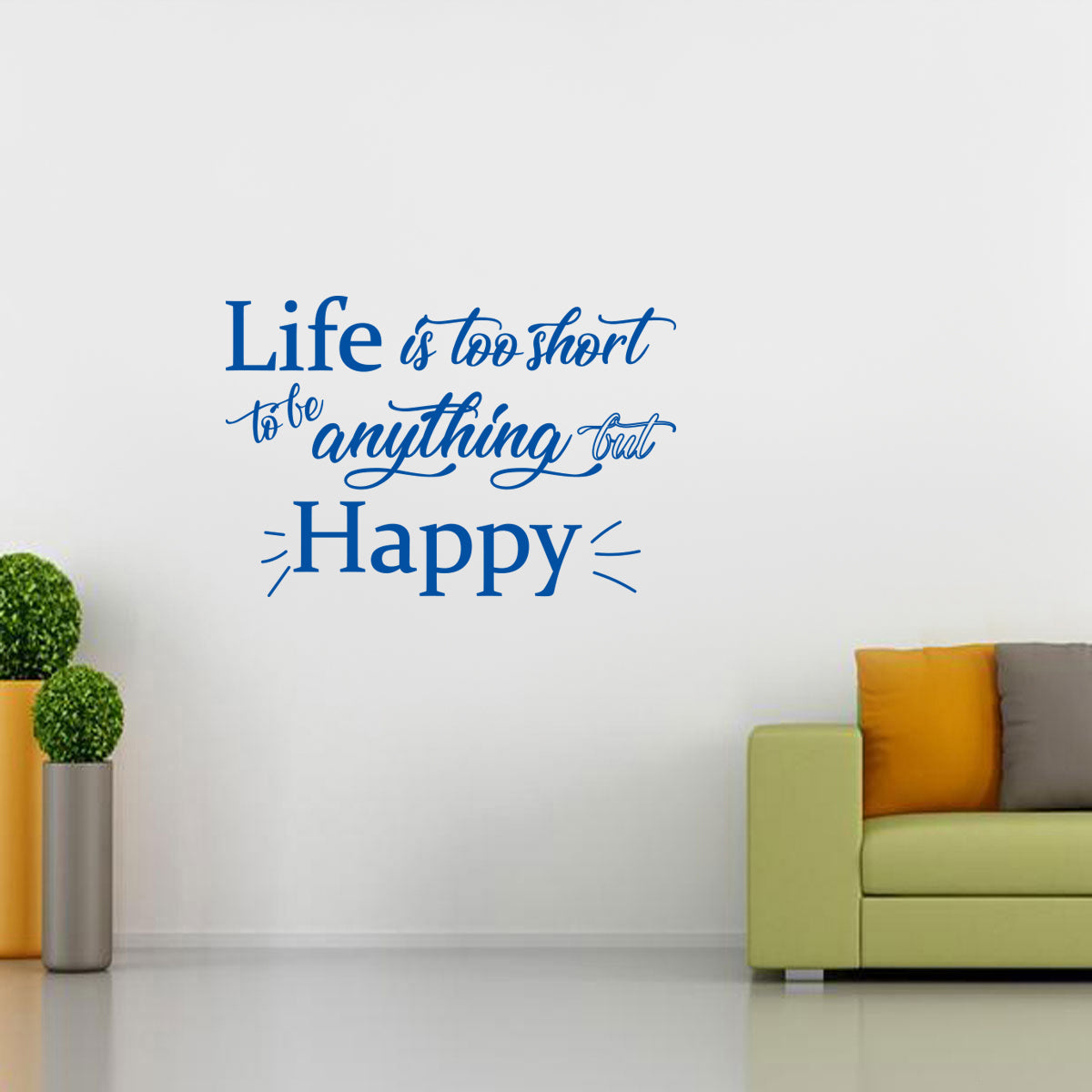 LA VIE EST TROP COURTE Citations inspirantes Sticker mural SQ214