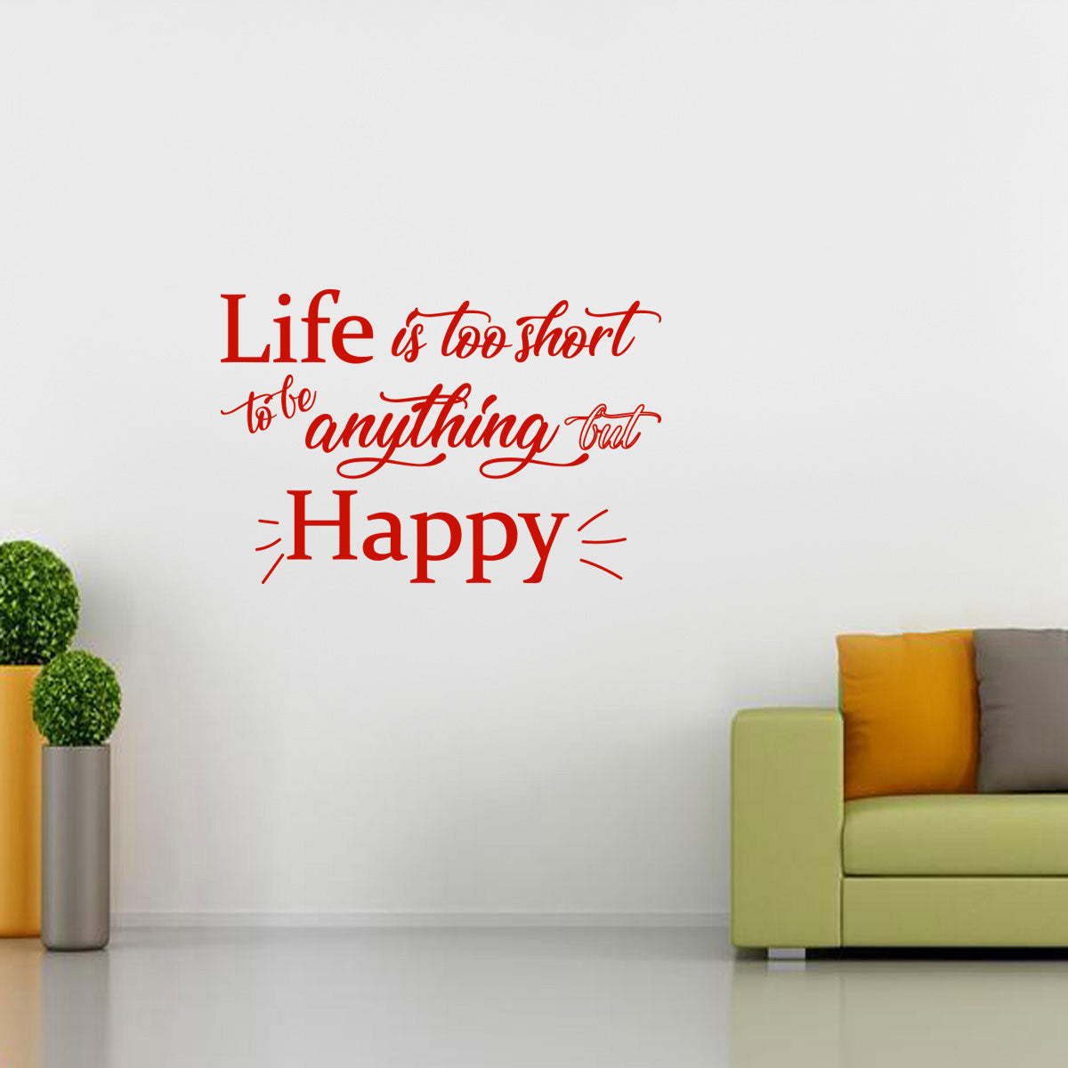 LA VIE EST TROP COURTE Citations inspirantes Sticker mural SQ214