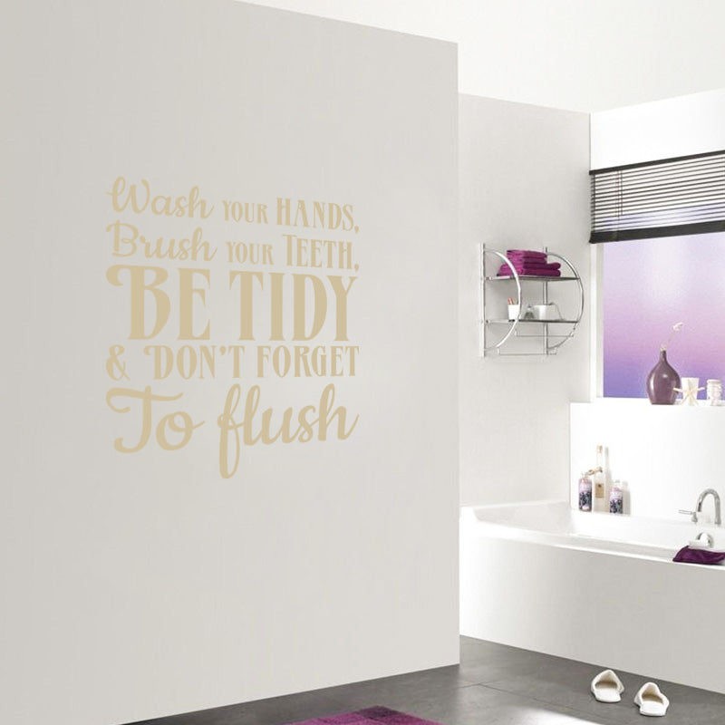 Bathroom Rules WASH YOUR HANDS Inspirational Quotes Wall Sticker Decal SQ215
