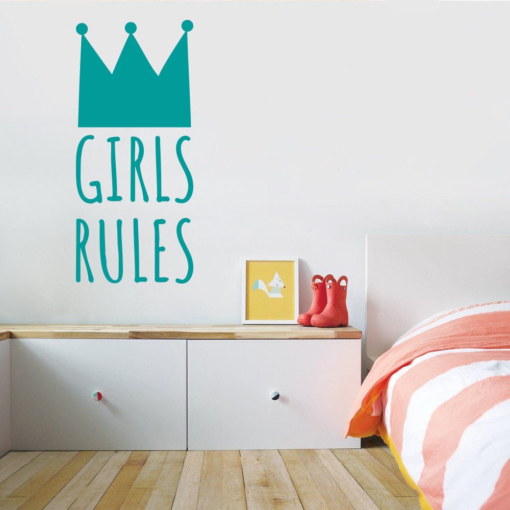 GIRLS RULE Inspirational Quotes Wall Sticker Decal SQ238