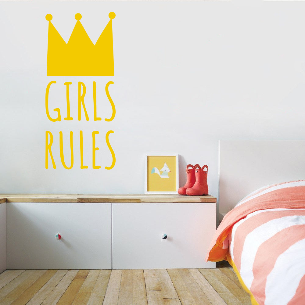 GIRLS RULE Inspirational Quotes Wall Sticker Decal SQ238