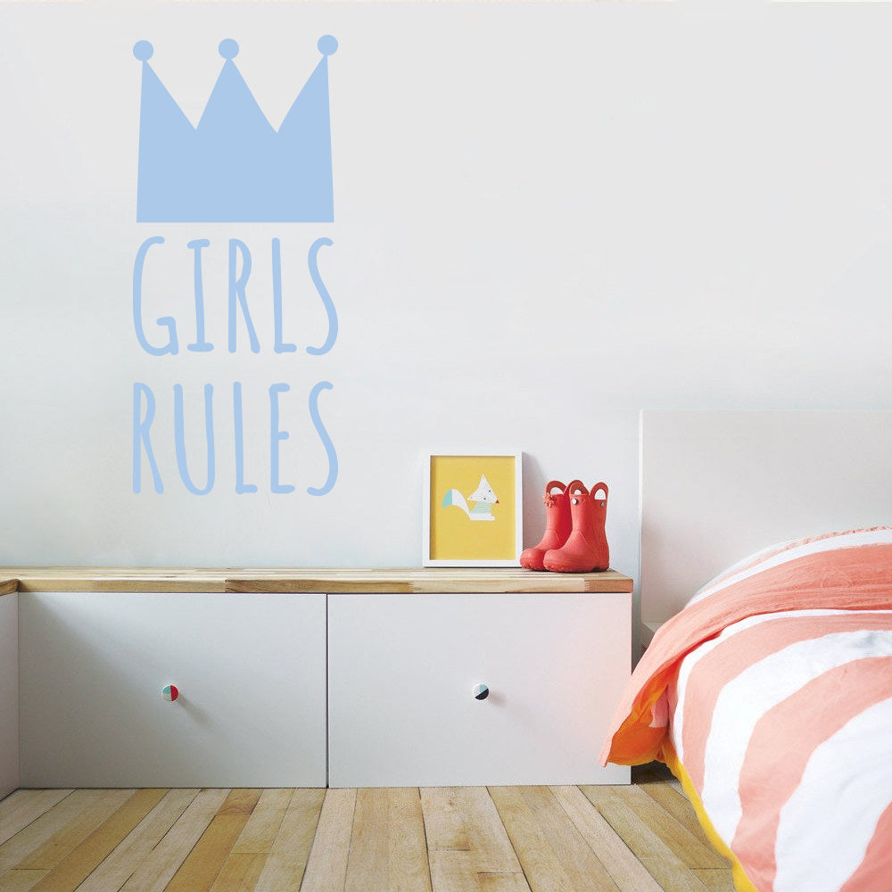 GIRLS RULE Inspirational Quotes Wall Sticker Decal SQ238