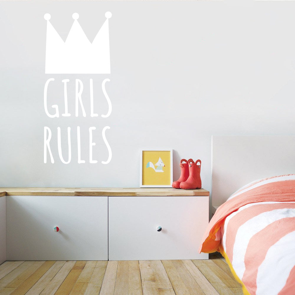 GIRLS RULE Inspirational Quotes Wall Sticker Decal SQ238