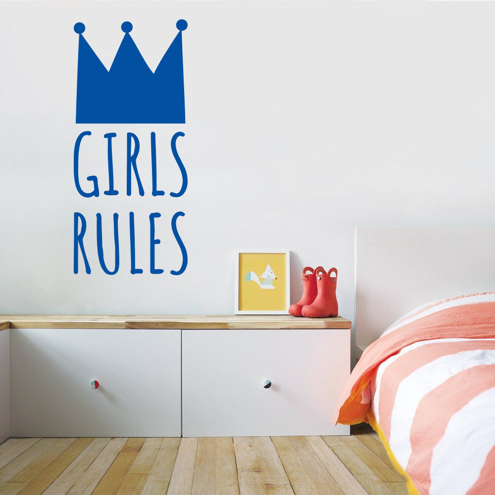 GIRLS RULE Inspirational Quotes Wall Sticker Decal SQ238
