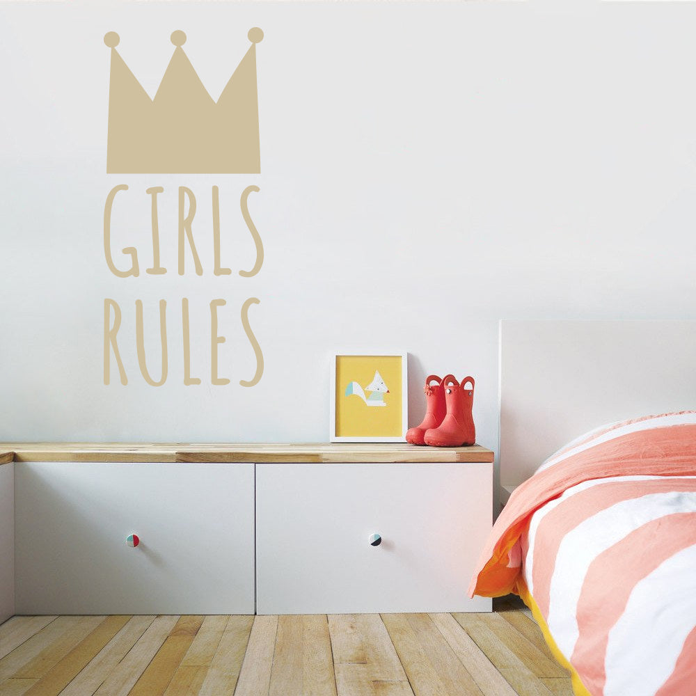 GIRLS RULE Inspirational Quotes Wall Sticker Decal SQ238