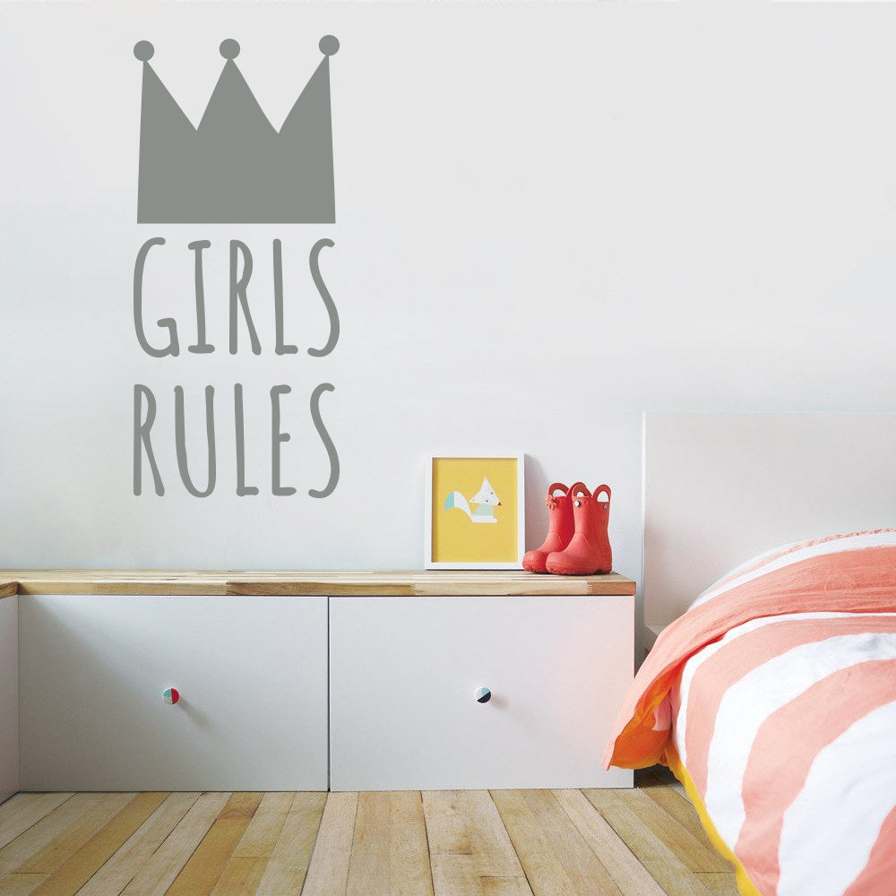 GIRLS RULE Inspirational Quotes Wall Sticker Decal SQ238