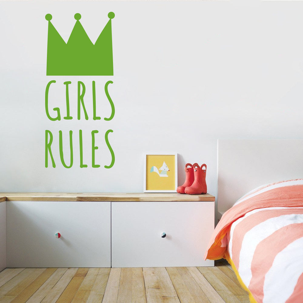 GIRLS RULE Inspirational Quotes Wall Sticker Decal SQ238