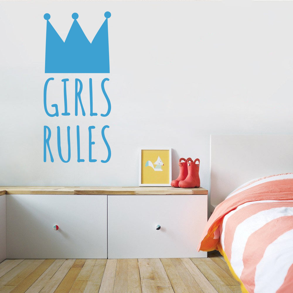 GIRLS RULE Inspirational Quotes Wall Sticker Decal SQ238