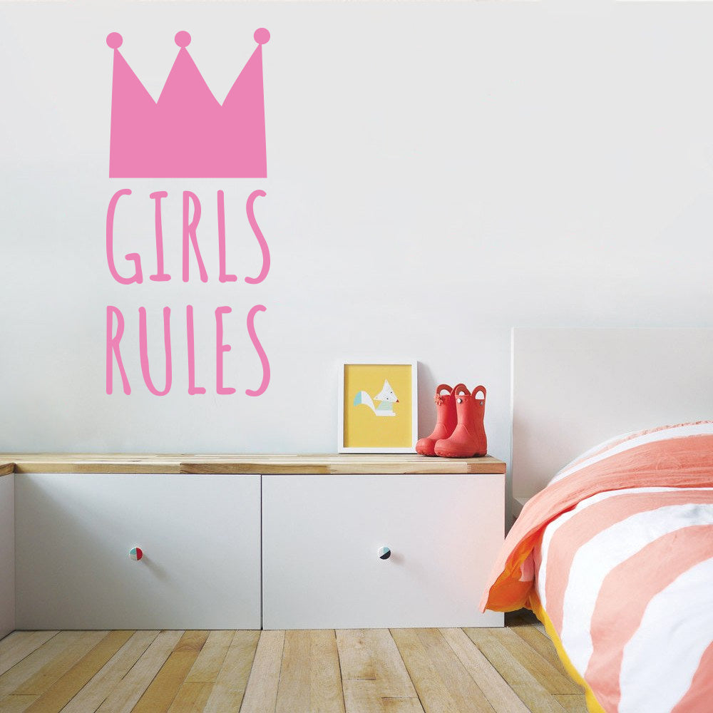 GIRLS RULE Inspirational Quotes Wall Sticker Decal SQ238