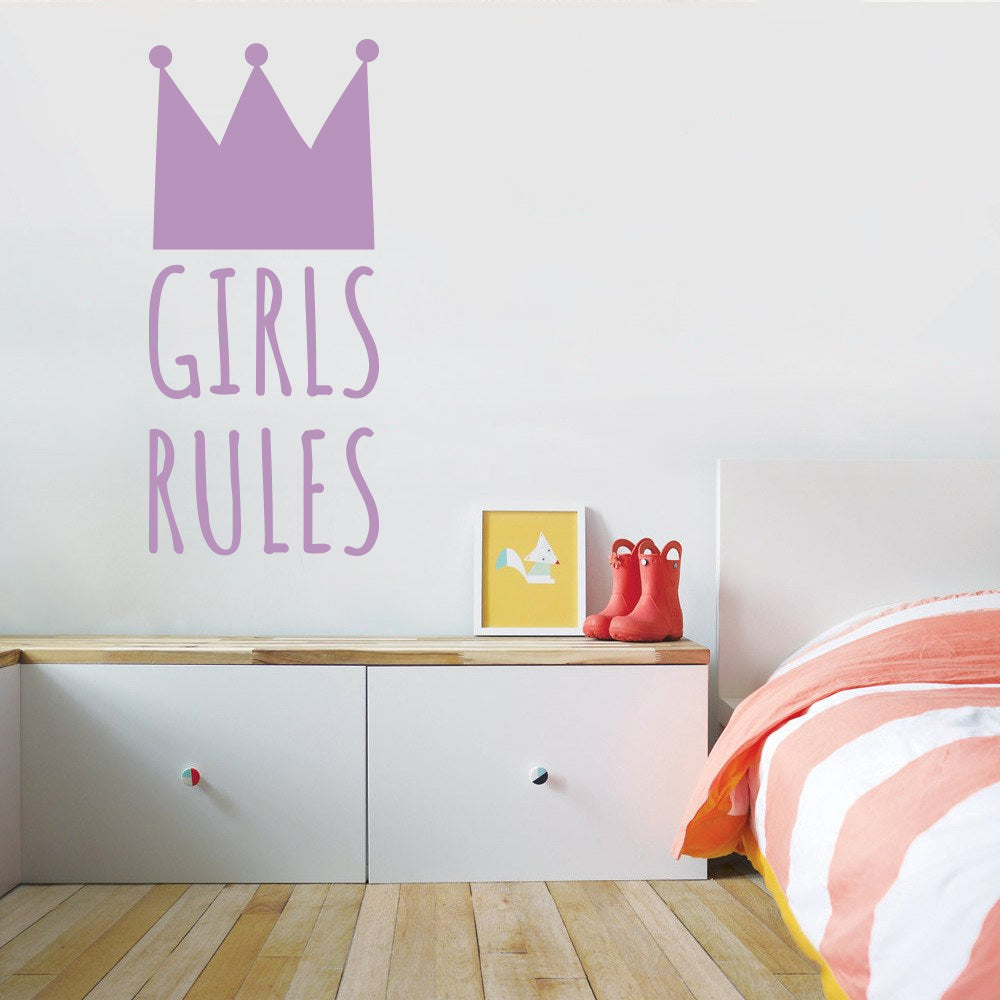 GIRLS RULE Inspirational Quotes Wall Sticker Decal SQ238