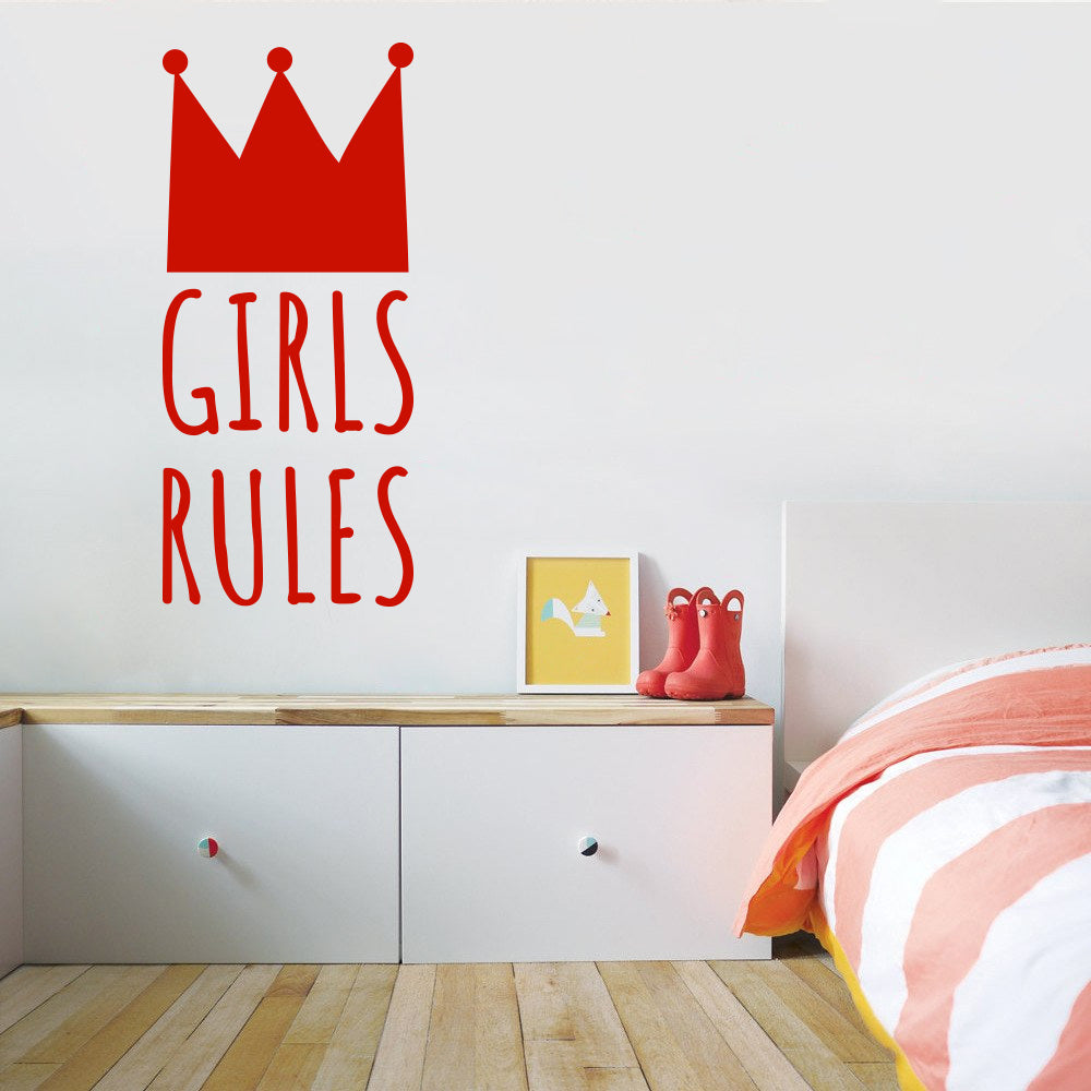 GIRLS RULE Inspirational Quotes Wall Sticker Decal SQ238