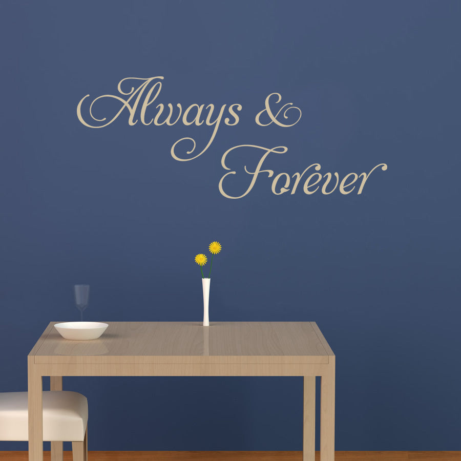 ALWAYS & FOREVER Inspirational Quotes Wall Sticker Decal SQ58