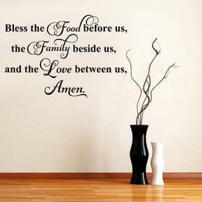 BLESS THE FOOD Inspirational Quotes Wall Sticker Decal SQ70