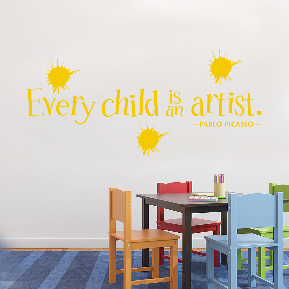 EVERY CHILD IS AN ARTIST Inspirational Quotes Wall Sticker Decal SQ71