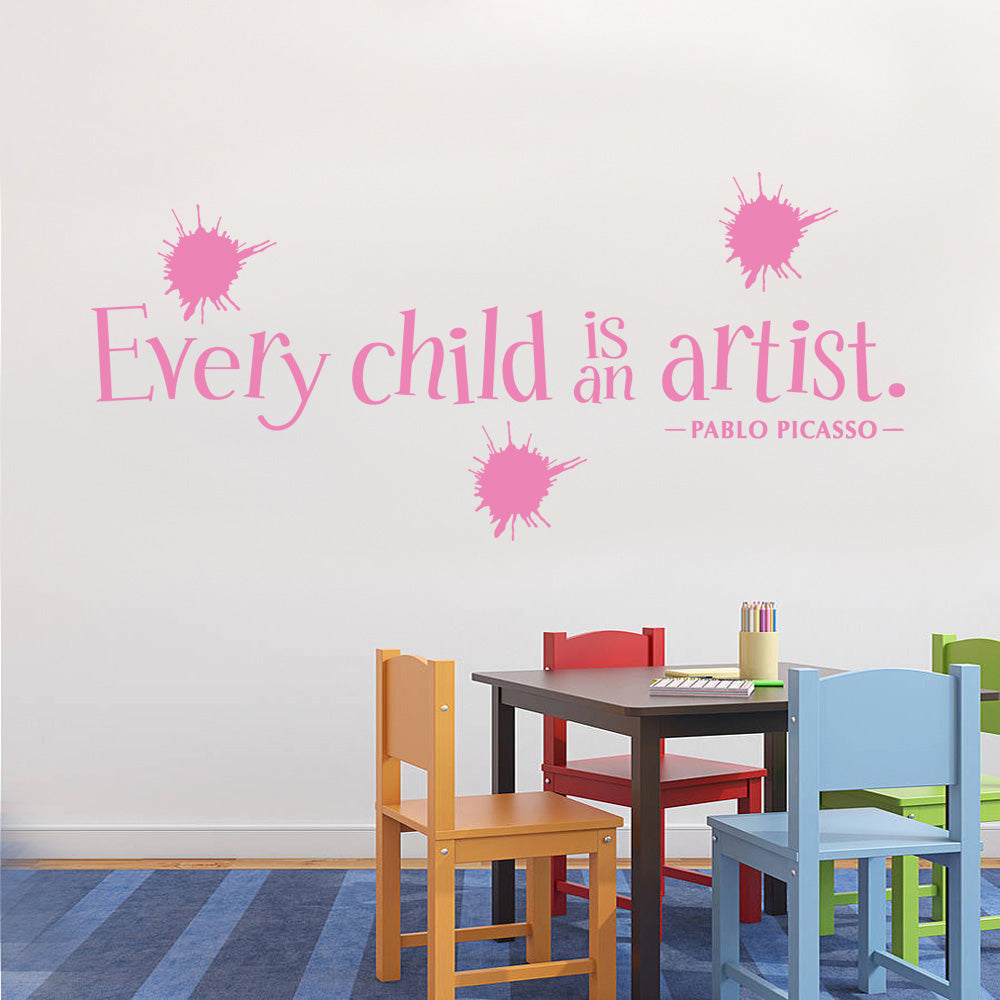 EVERY CHILD IS AN ARTIST Inspirational Quotes Wall Sticker Decal SQ71