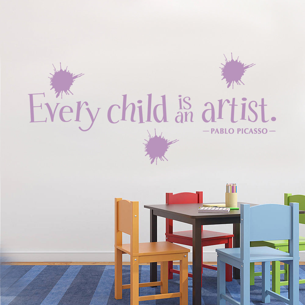 EVERY CHILD IS AN ARTIST Inspirational Quotes Wall Sticker Decal SQ71