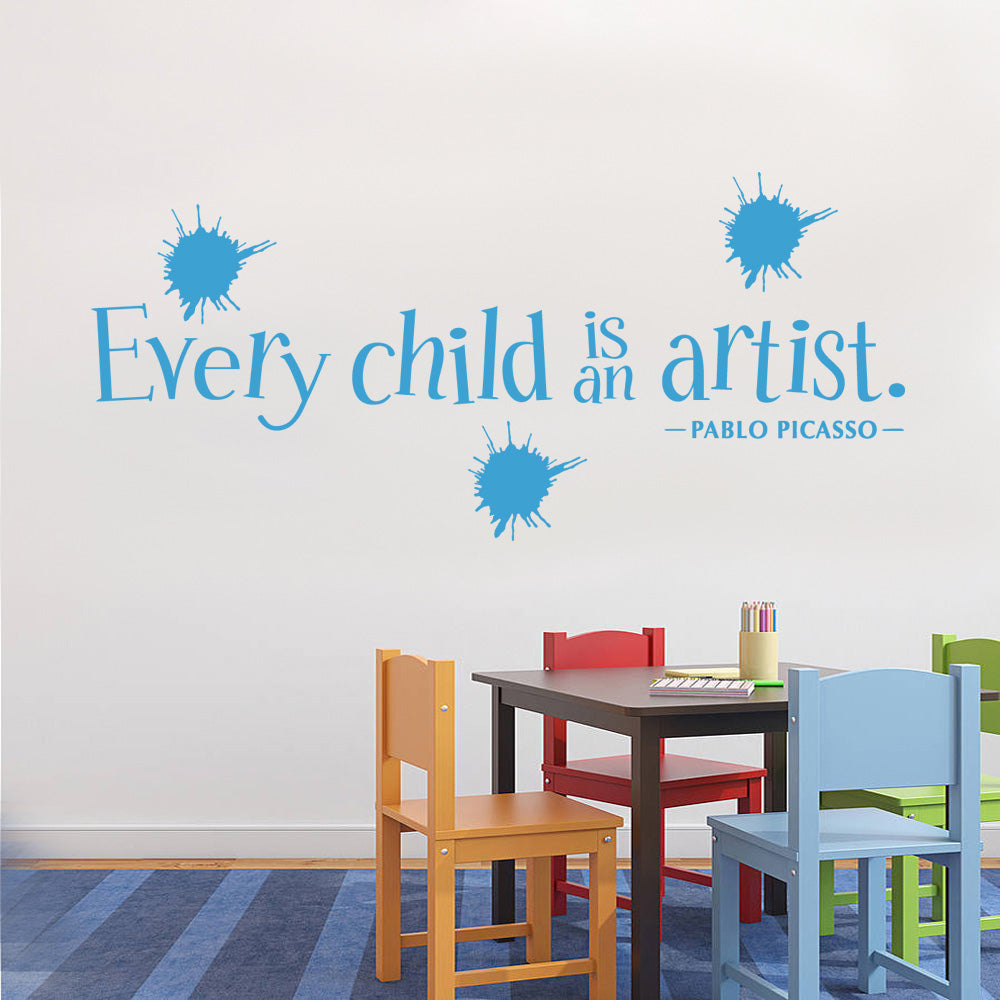 EVERY CHILD IS AN ARTIST Inspirational Quotes Wall Sticker Decal SQ71