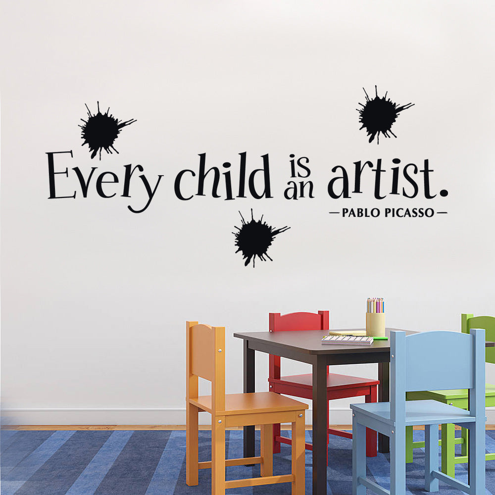 EVERY CHILD IS AN ARTIST Inspirational Quotes Wall Sticker Decal SQ71