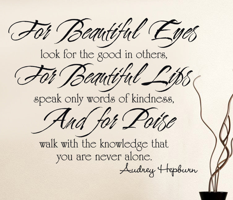 FOR BEAUTIFUL EYES Inspirational Quotes Wall Sticker Decal SQ74