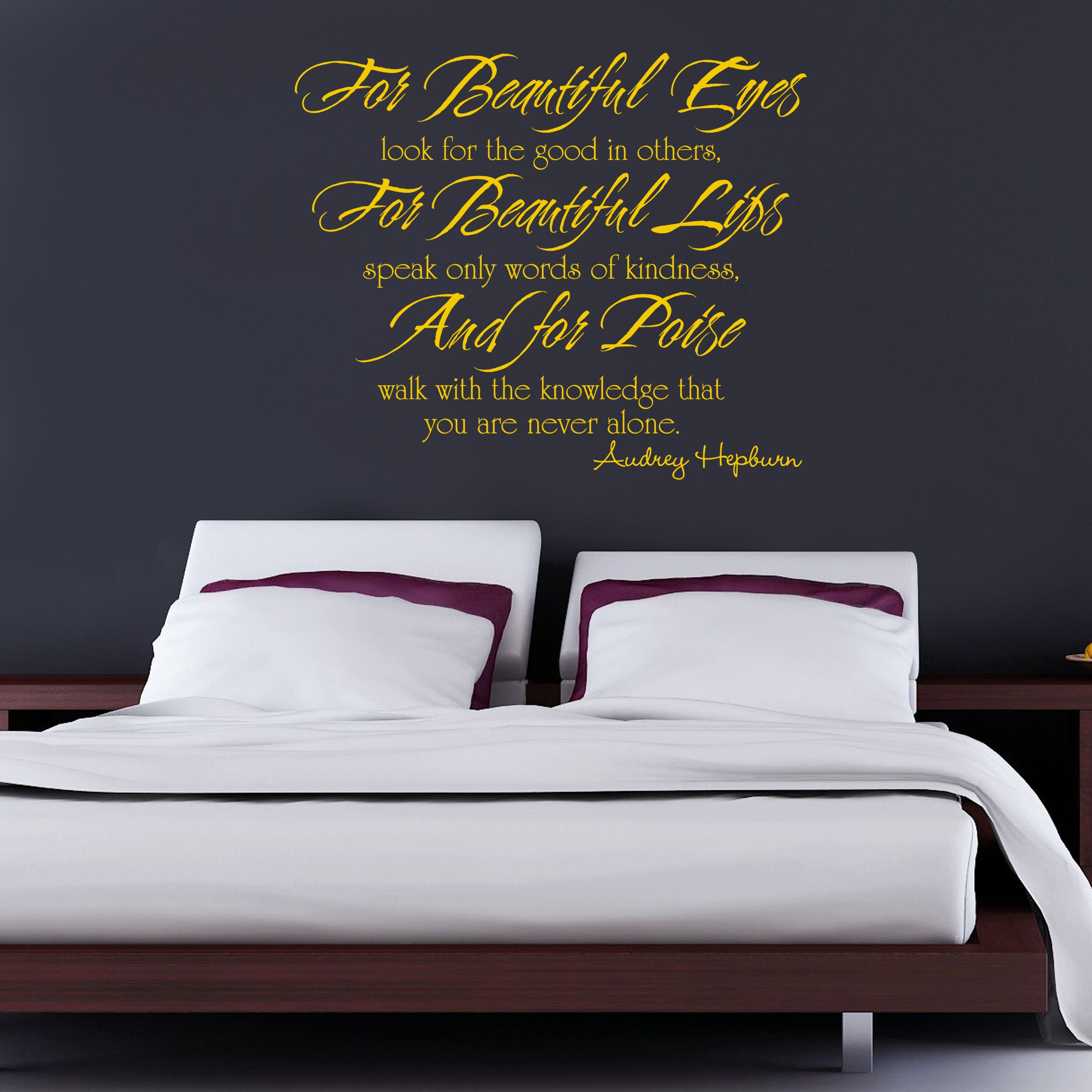 FOR BEAUTIFUL EYES Inspirational Quotes Wall Sticker Decal SQ74