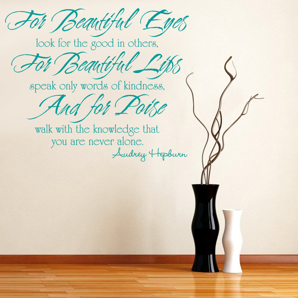 FOR BEAUTIFUL EYES Inspirational Quotes Wall Sticker Decal SQ74