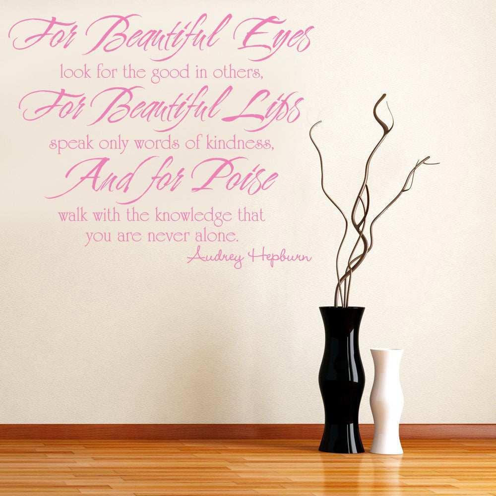 FOR BEAUTIFUL EYES Inspirational Quotes Wall Sticker Decal SQ74