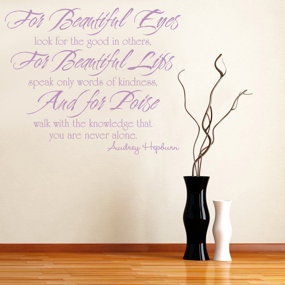 FOR BEAUTIFUL EYES Inspirational Quotes Wall Sticker Decal SQ74