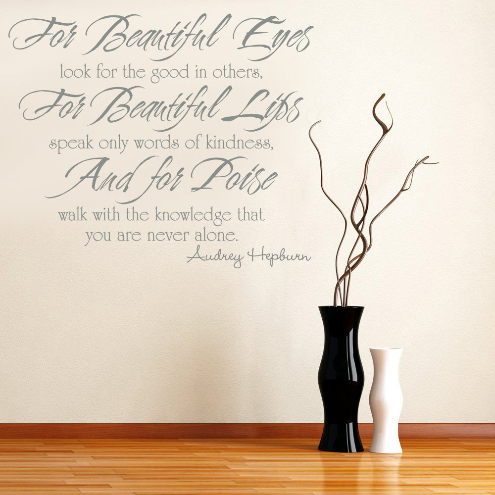 FOR BEAUTIFUL EYES Inspirational Quotes Wall Sticker Decal SQ74