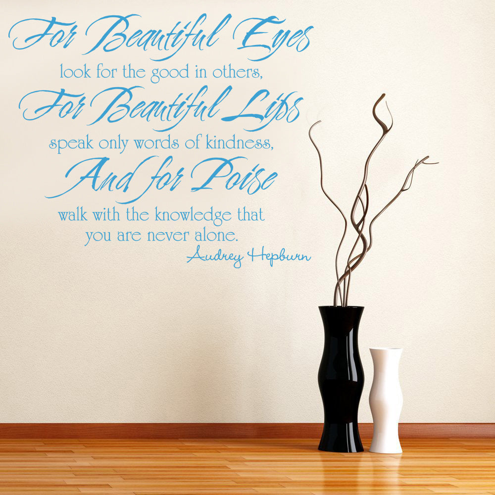 FOR BEAUTIFUL EYES Inspirational Quotes Wall Sticker Decal SQ74