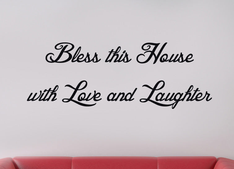 BLESS THIS HOUSE Inspirational Quotes Wall Sticker Decal SQ75
