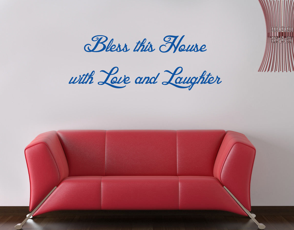 BLESS THIS HOUSE Inspirational Quotes Wall Sticker Decal SQ75