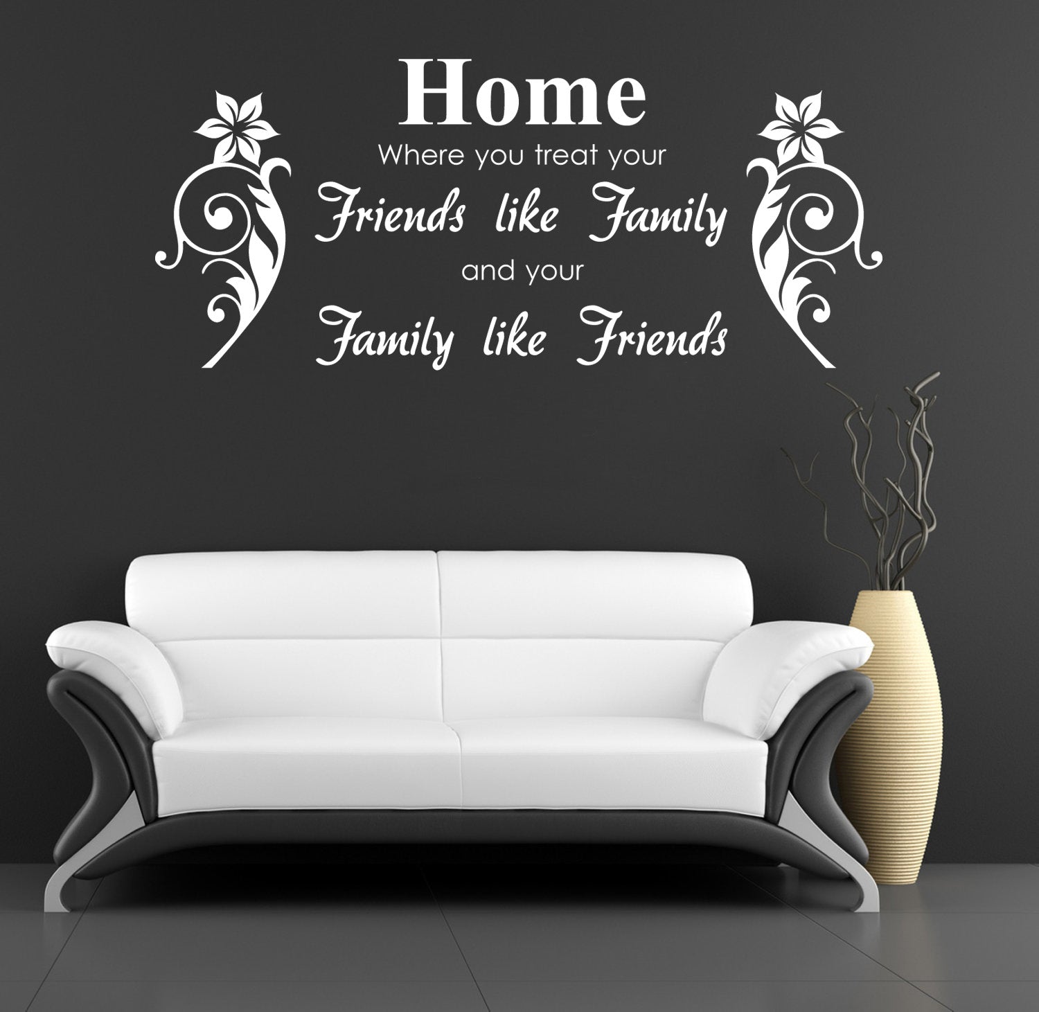 HOME WHERE YOU TREAT Family, Friends Inspirational Quotes Wall Sticker Decal SQ76