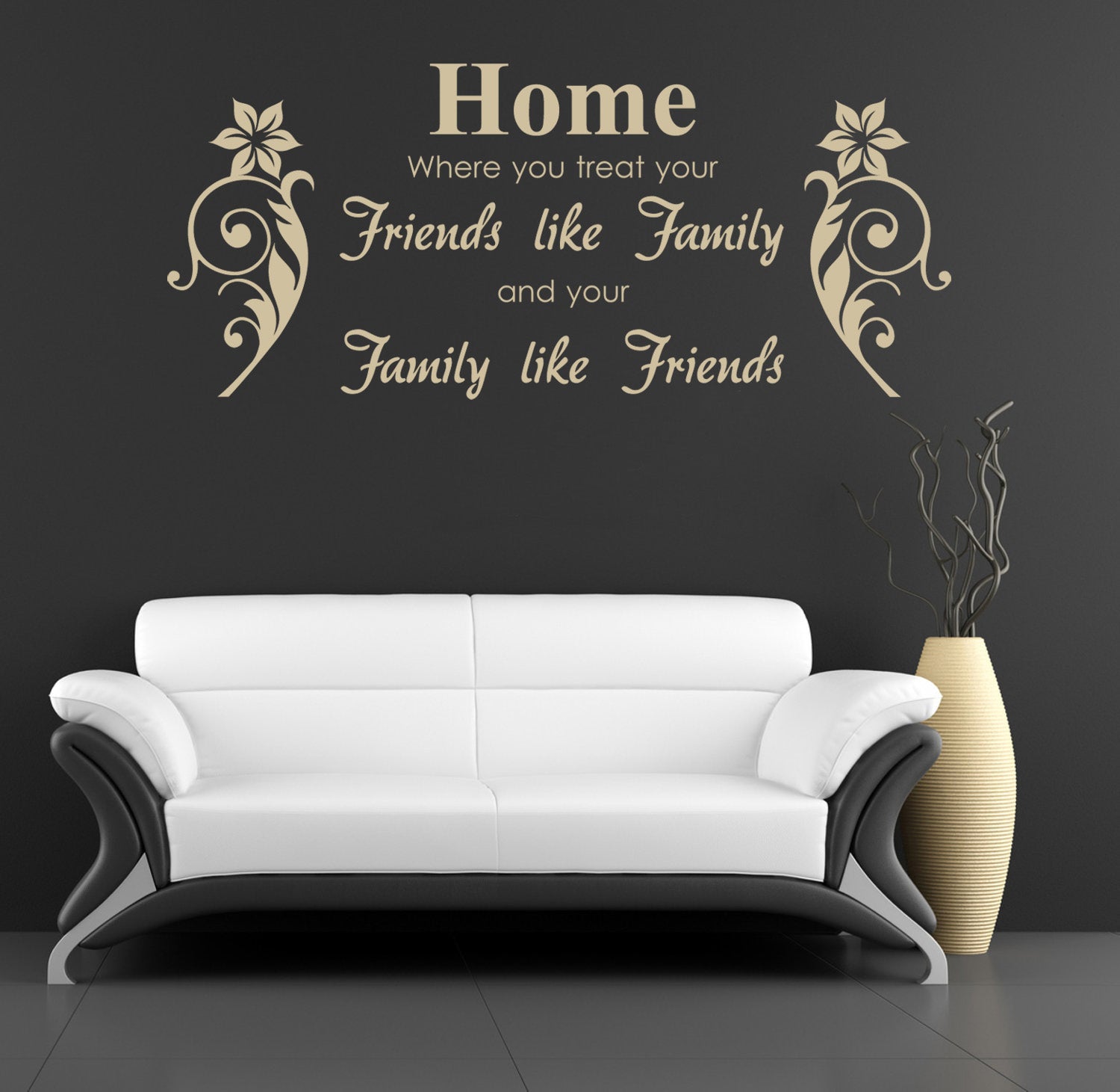 HOME WHERE YOU TREAT Family, Friends Inspirational Quotes Wall Sticker Decal SQ76
