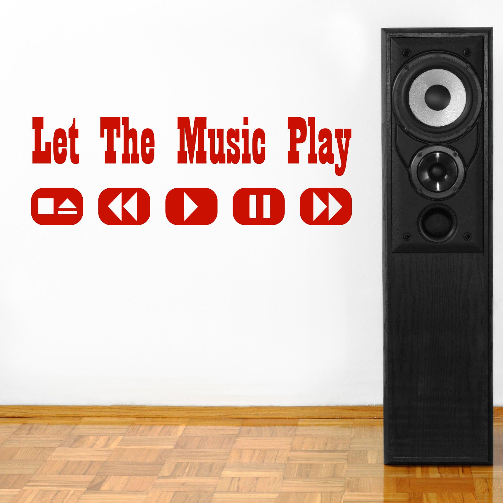 LET THE MUSIC PLAY Inspirational Quotes Wall Sticker Decal SQ88