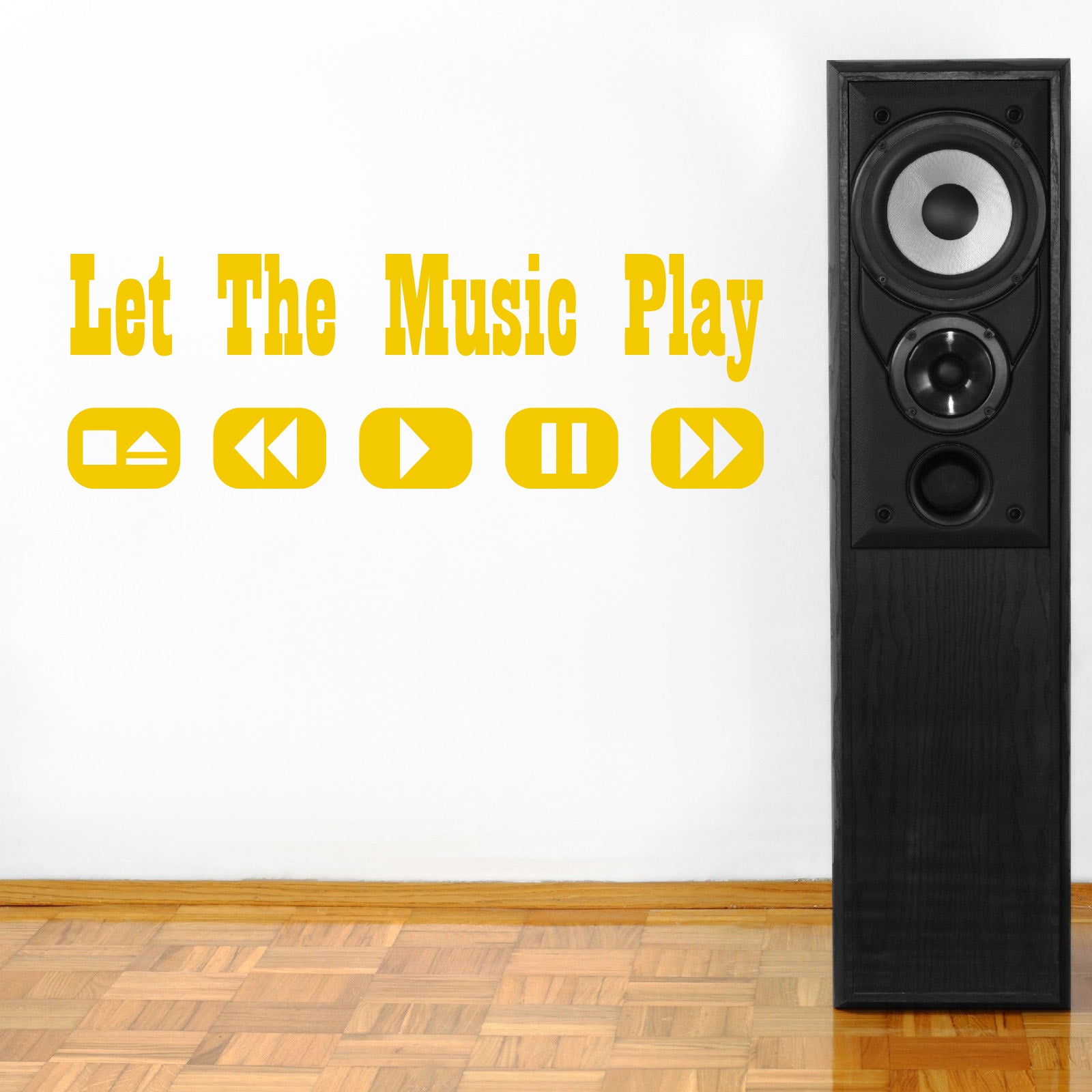 LET THE MUSIC PLAY Inspirational Quotes Wall Sticker Decal SQ88