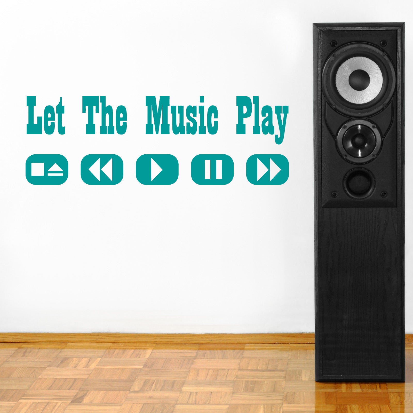 LET THE MUSIC PLAY Inspirational Quotes Wall Sticker Decal SQ88