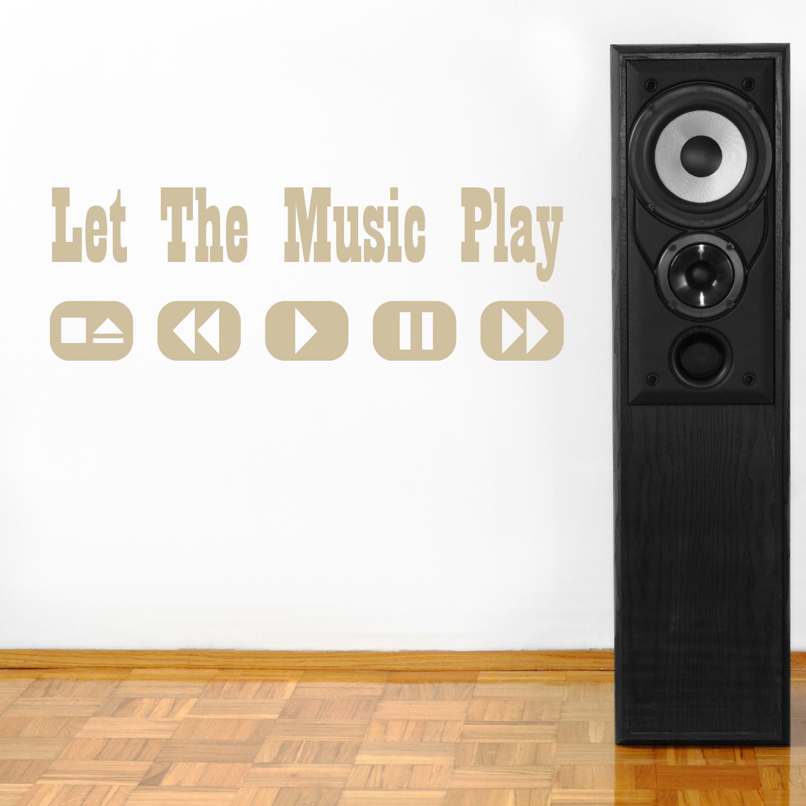 LET THE MUSIC PLAY Inspirational Quotes Wall Sticker Decal SQ88
