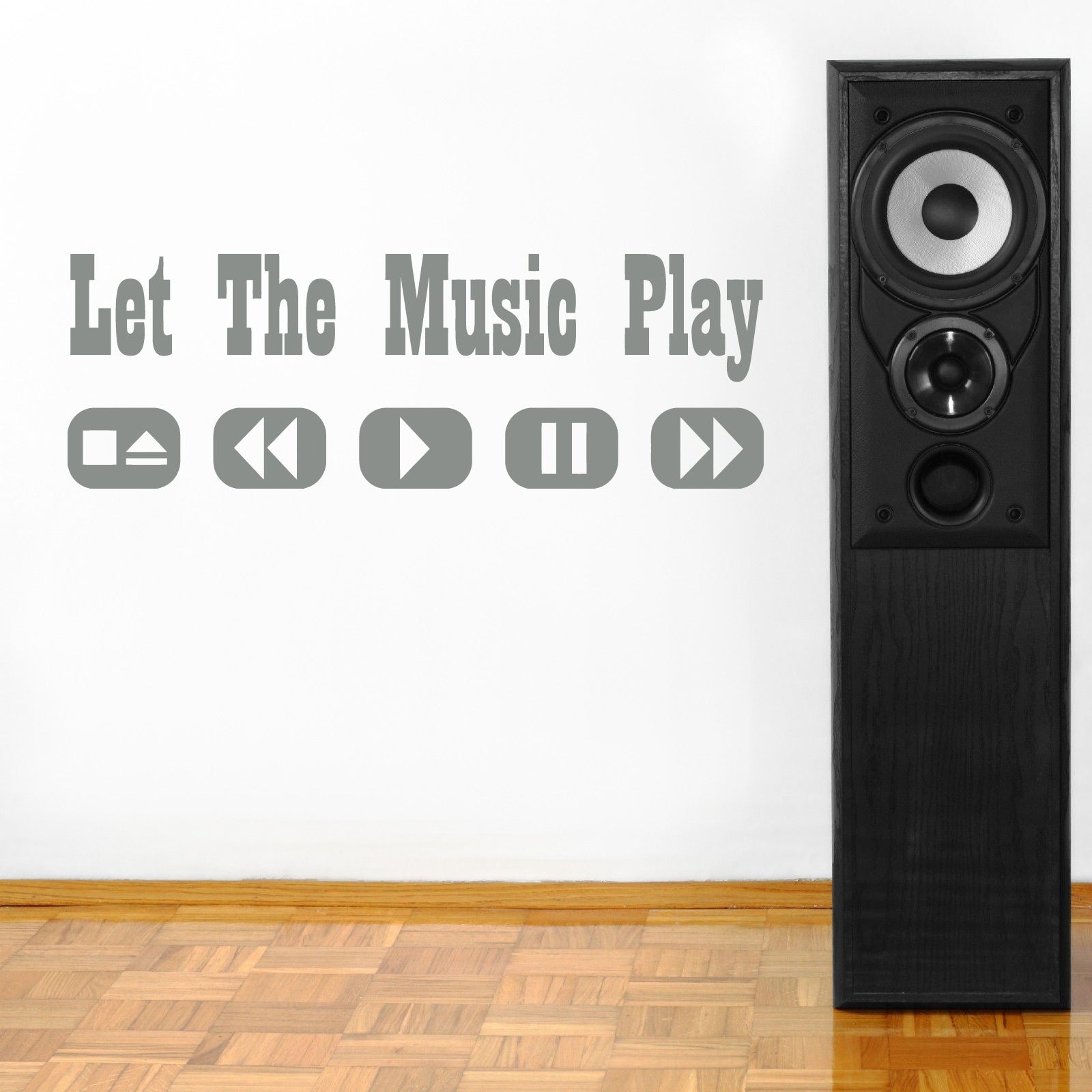 LET THE MUSIC PLAY Inspirational Quotes Wall Sticker Decal SQ88