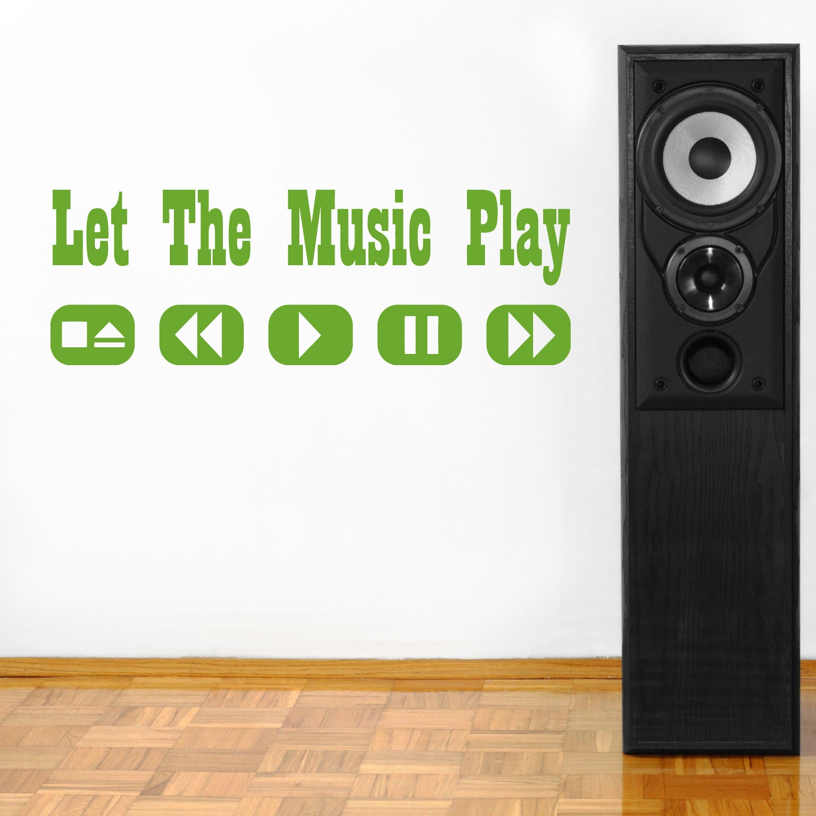 LET THE MUSIC PLAY Inspirational Quotes Wall Sticker Decal SQ88