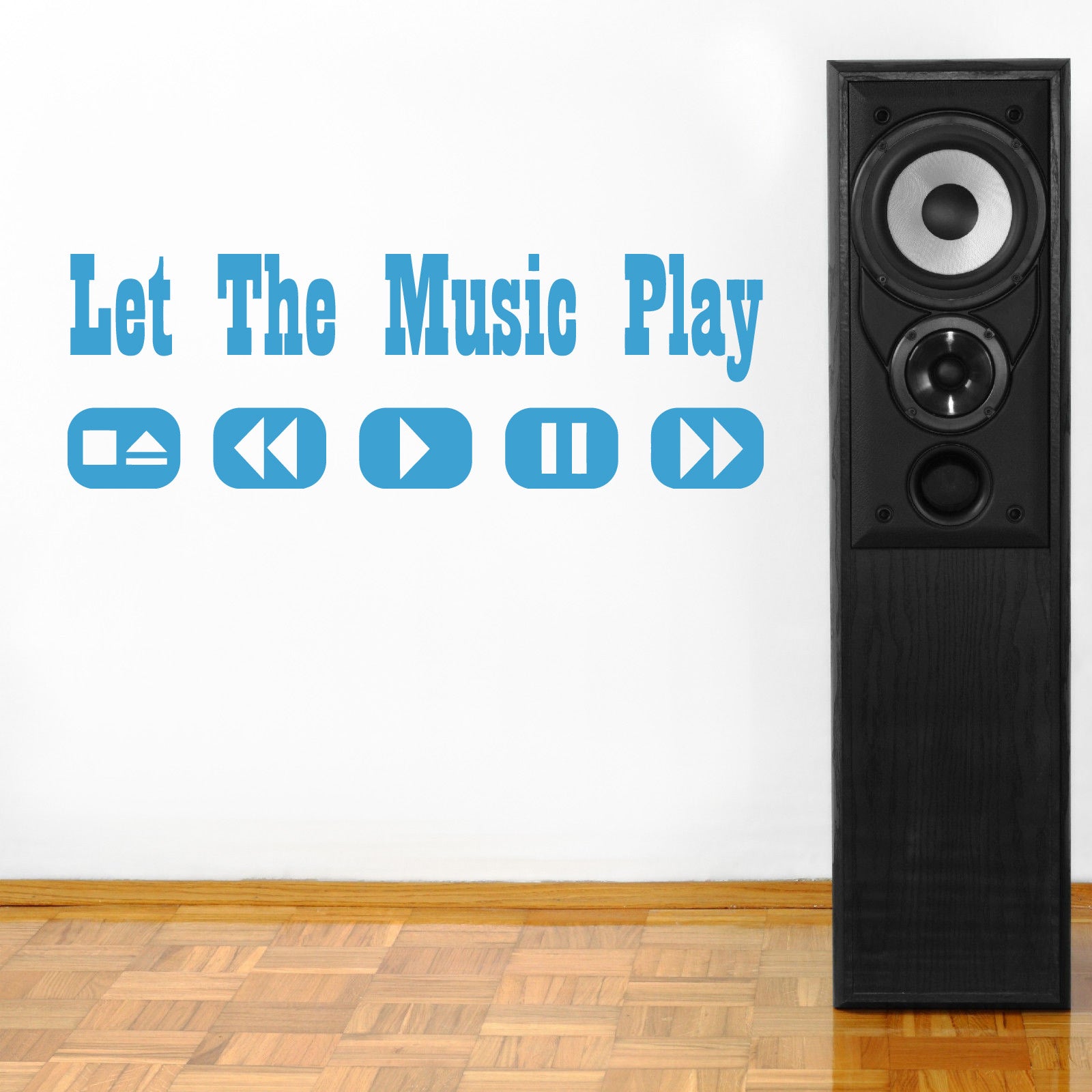 LET THE MUSIC PLAY Inspirational Quotes Wall Sticker Decal SQ88