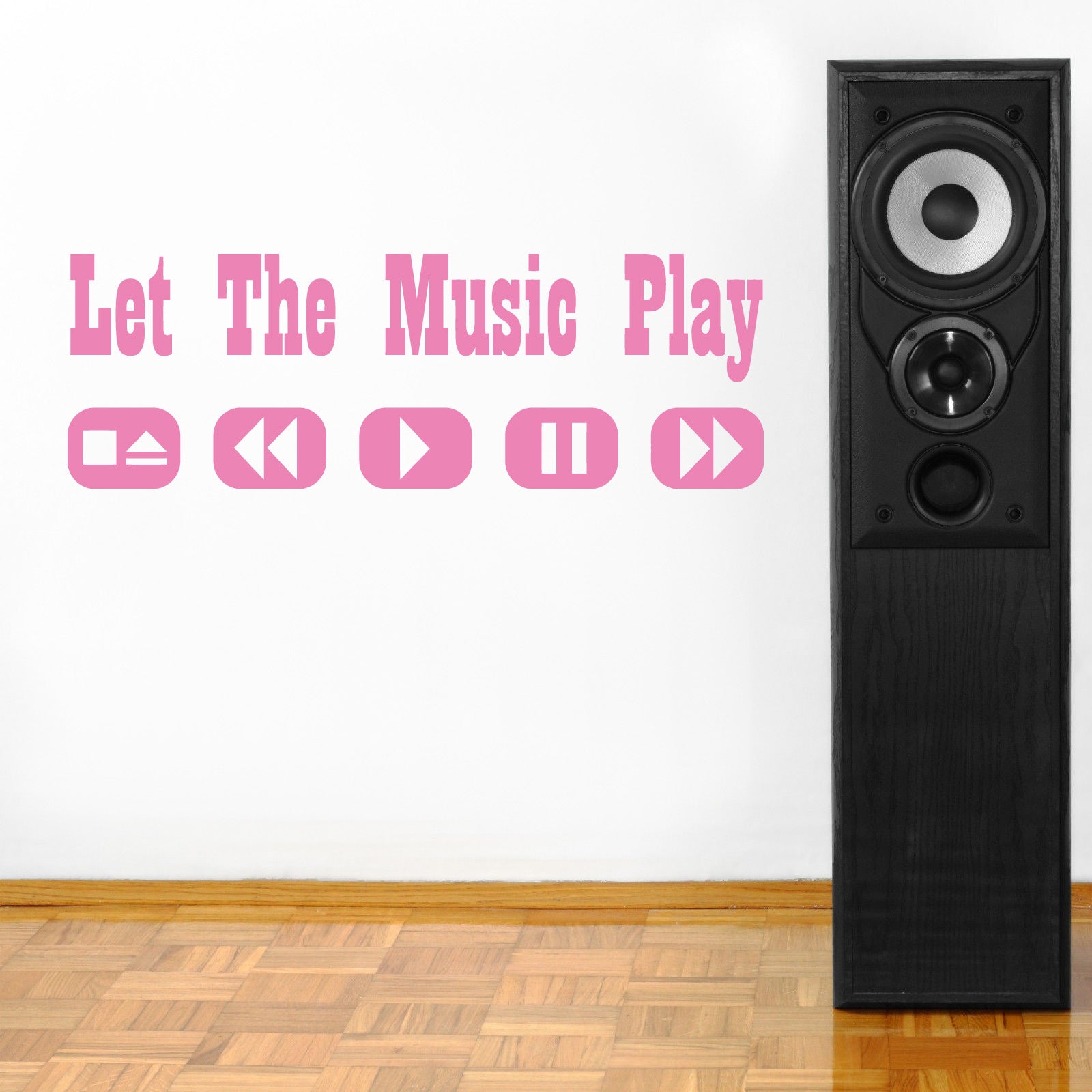LET THE MUSIC PLAY Inspirational Quotes Wall Sticker Decal SQ88