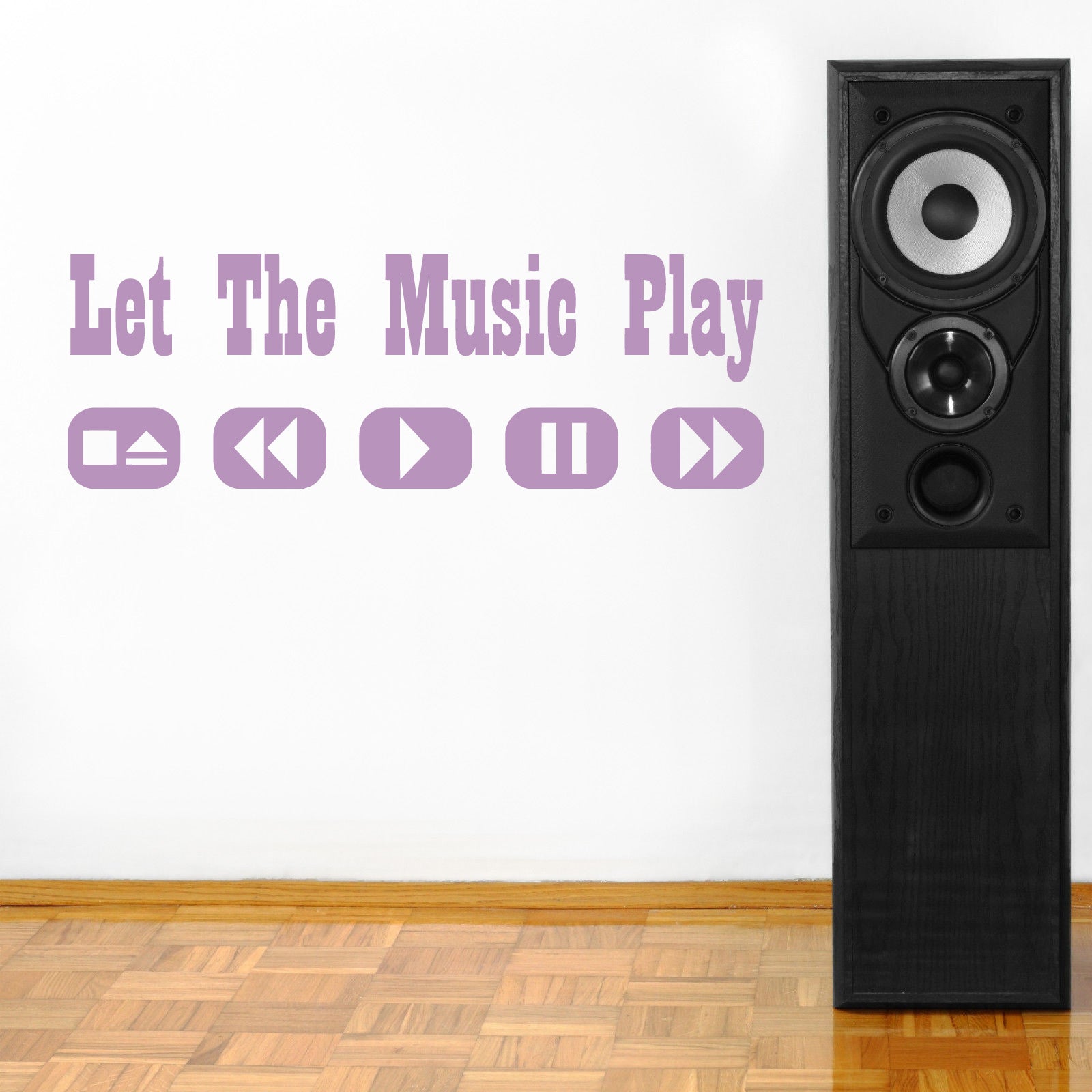 LET THE MUSIC PLAY Inspirational Quotes Wall Sticker Decal SQ88