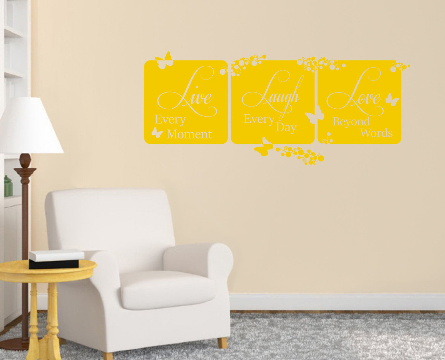 LIVE EVERY MOMENT Laugh Love Inspirational Quotes Wall Sticker Décalque SQ92