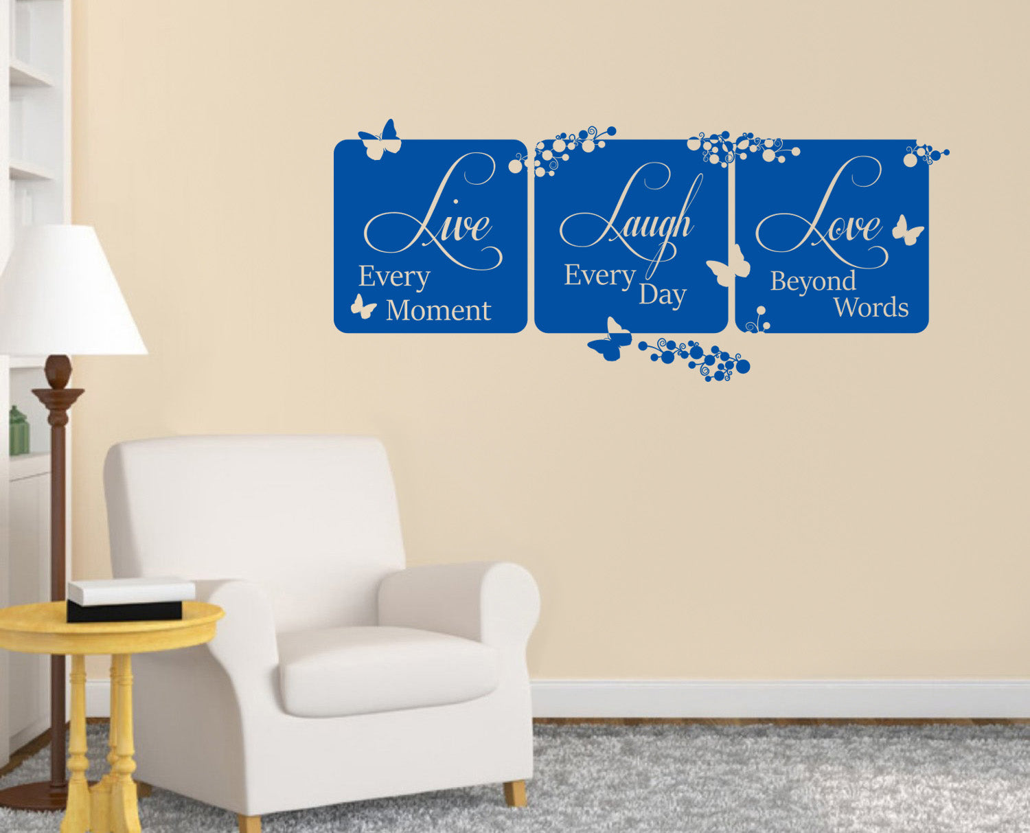 LIVE EVERY MOMENT Laugh Love Inspirational Quotes Wall Sticker Décalque SQ92