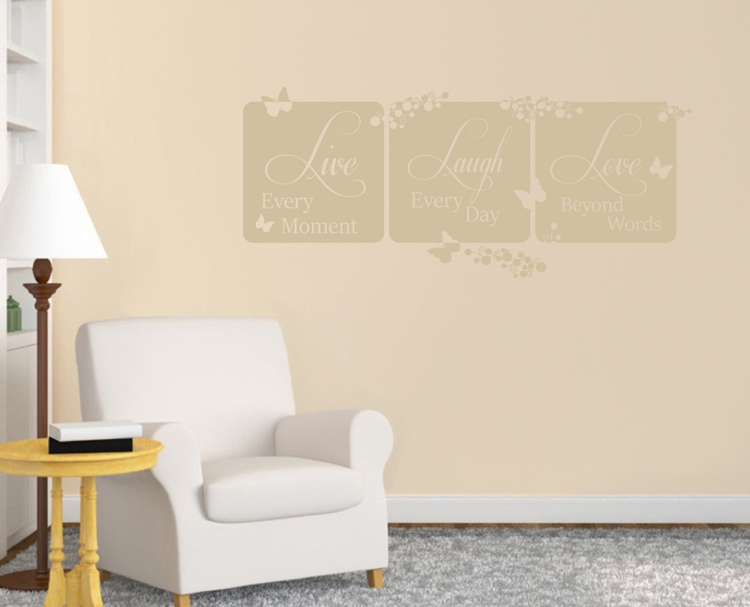 LIVE EVERY MOMENT Laugh Love Inspirational Quotes Wall Sticker Décalque SQ92
