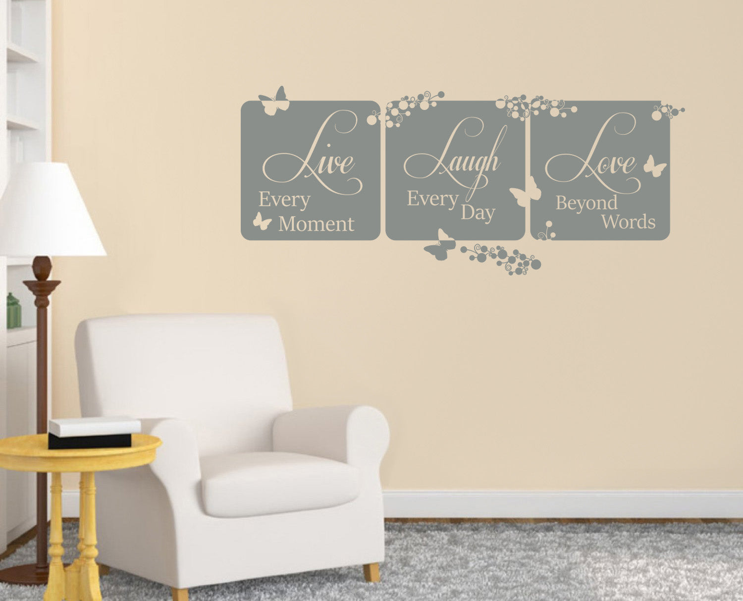 LIVE EVERY MOMENT Laugh Love Inspirational Quotes Wall Sticker Décalque SQ92